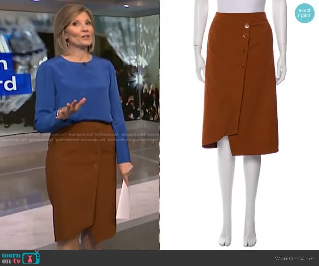 Tibi Button Detail Skirt worn by Kate Snow on NBC News Daily