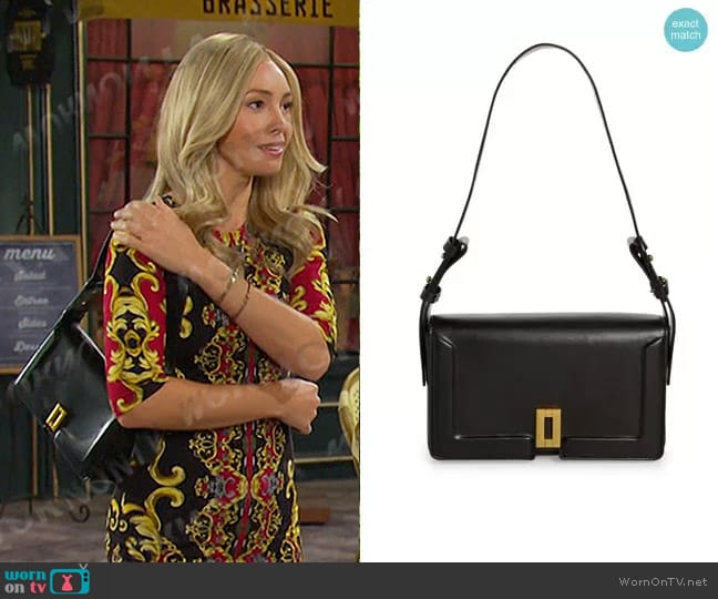 Topshop Sidney Trophy Shoulder Bag in black worn by Theresa Donovan (Emily O'Brien) on Days of our Lives