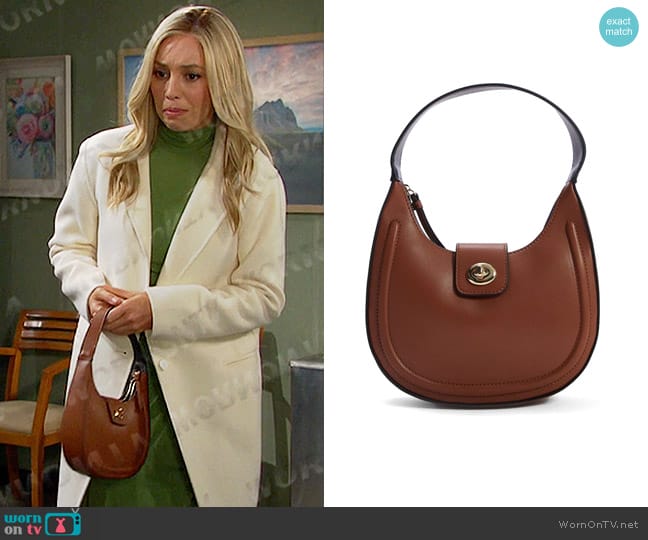 Topshop Twist Lock Faux Leather Shoulder Bag worn by Theresa Donovan (Emily O'Brien) on Days of our Lives