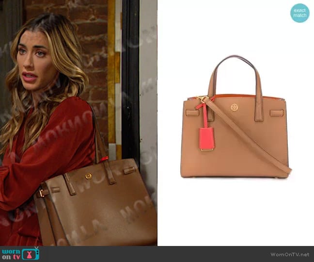 Tory Burch Walker Satchel Tote worn by Sloan Peterson (Jessica Serfaty) on Days of our Lives