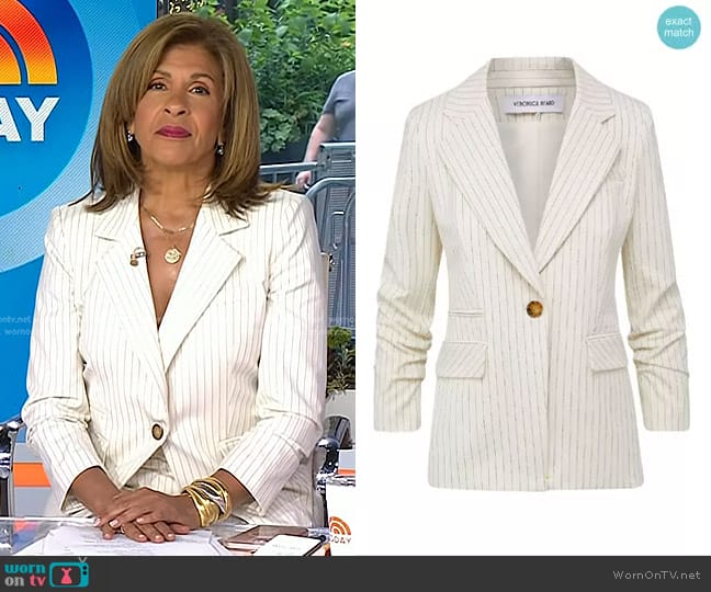 Veronica Beard Battista Dickey Jacket in Ecru Multi worn by Hoda Kotb on Today