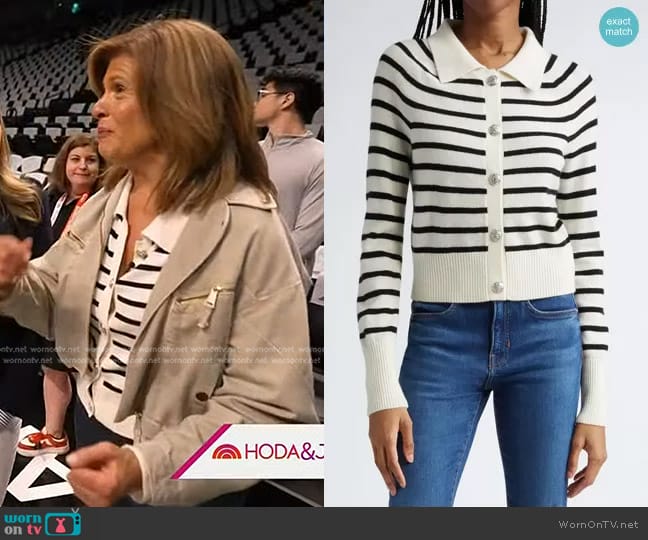 Veronica Beard Cheshire Cashmere Cardigan Sweater worn by Hoda Kotb on Today