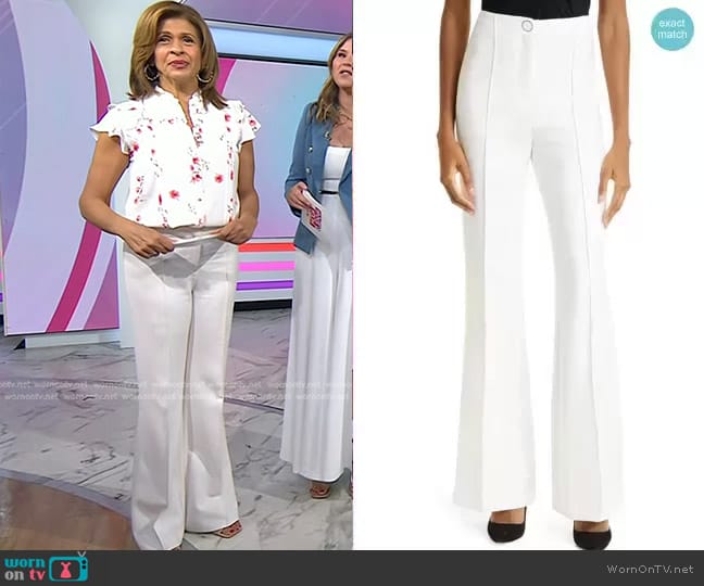 WornOnTV: Hoda’s white floral top and flare pants on Today | Hoda Kotb ...