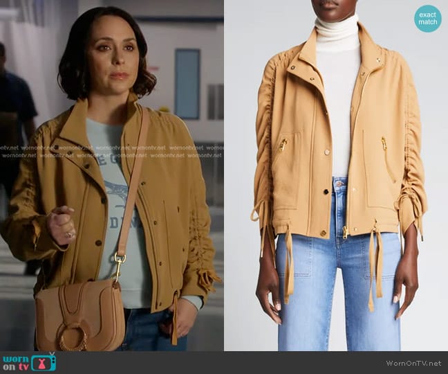 Veronica Beard Paros Ruched Jacket worn by Maddie Kendall (Jennifer Love Hewitt) on 9-1-1