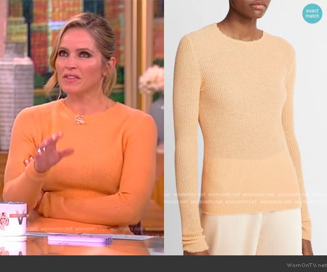 WornOnTV: Sara’s orange knit sweater and satin skirt on The View | Sara ...