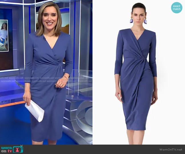 Giorgio Armani Viscose-blend Milano-stitch Midi Dress worn by Margaret Brennan on CBS Evening News