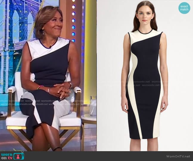 Wave Colorblock Stretch Jersey Dress by Stella McCartney worn by Robin Roberts on Good Morning America