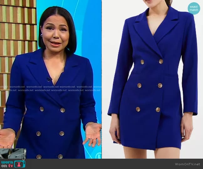 French Connection Whisper Blazer Mini Dress worn by Stephanie Ramos on Good Morning America