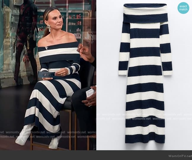 Zara Off The Shoulder Knit Dress worn by Keltie Knight on E! News