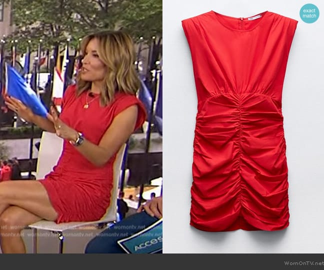 Zara Fitted Draped Mini Dress worn by Kit Hoover on Access Hollywood