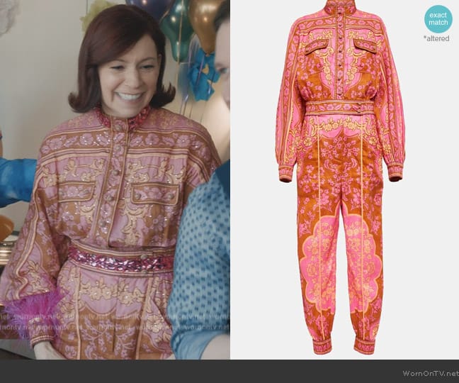 Zimmermann Raie floral cotton jumpsuit worn by Elsbeth Tascioni (Carrie Preston) on Elsbeth