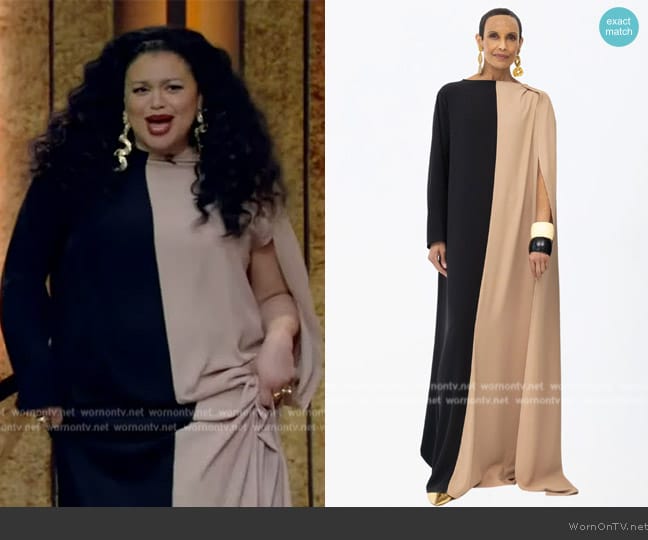 Ada & Edith Diana Fluid Maxi Dress worn by Michelle Buteau on Live with Kelly and Mark