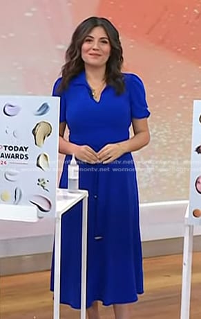 Adrianna’s blue midi dress on Today