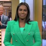 Adrienne Broaddus’s green double breasted blazer on Today