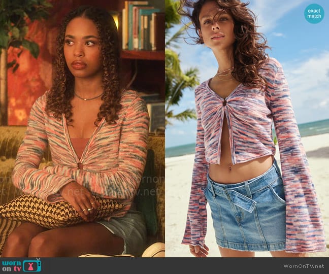 American Eagle Bell Sleeve Ring-Front Cami worn by Faran Bryant (Zaria) on Pretty Little Liars Original Sin