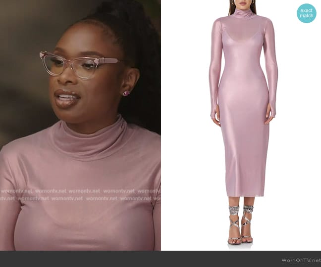 AFRM Shailene Foil Long Sleeve Dress worn by Jennifer Hudson on The Jennifer Hudson Show