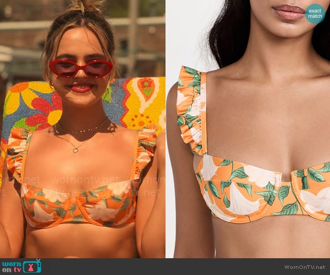 Agua by Agua Bendita Kiwi Sabanero Dorado Bikini Top worn by Imogen Adams (Bailee Madison) on Pretty Little Liars Original Sin