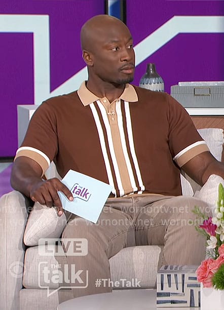 Akbar's brown polo shirt on The Talk