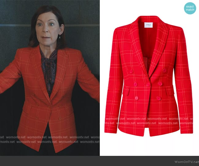 Akris Punto Window Check Single-Breasted Blazer worn by Elsbeth Tascioni (Carrie Preston) on Elsbeth