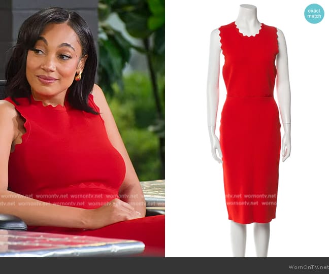 A.L.C. Aldridge Dress in Red worn by Brandi Marshall (Brandi Marshall) on Selling the OC