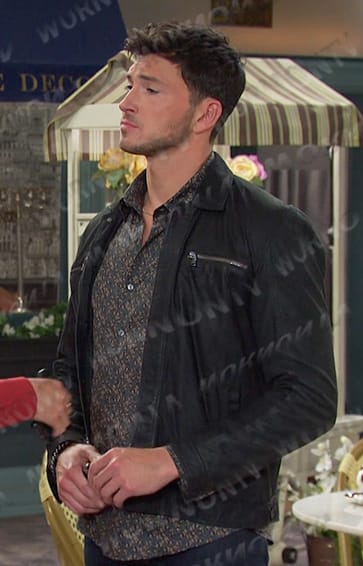 Alex's green printed shirt on Days of our Lives