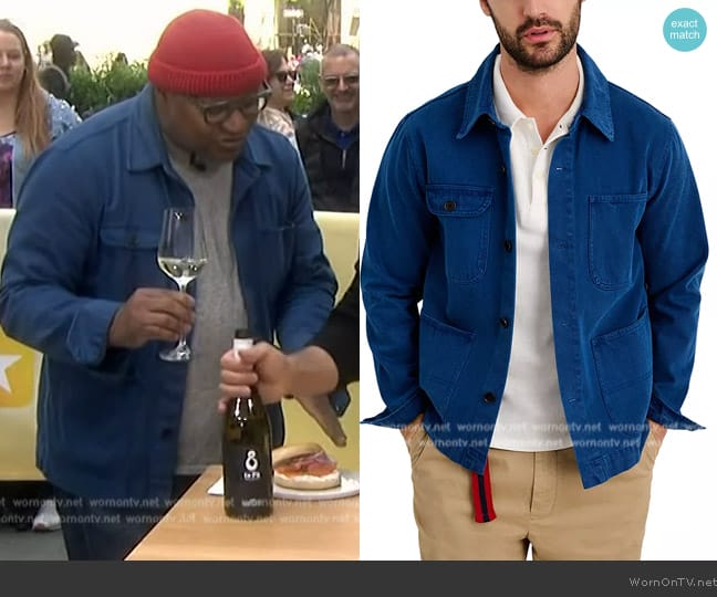 Alex Mill Garment Dyed Denim Work Jacket worn by Andre Mack on Access Hollywood