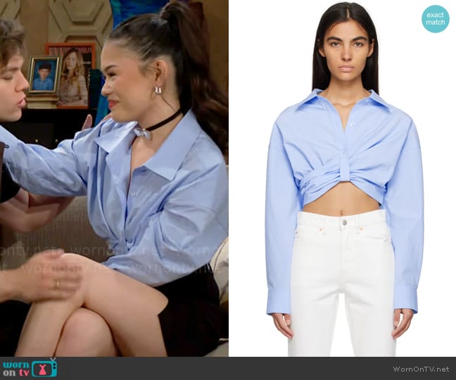 alexanderwang.t  Cropped Shirt worn by Luna (Lisa Yamada) on The Bold and the Beautiful