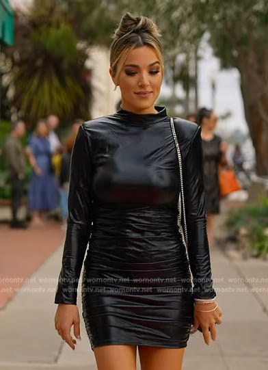 Alex's black leather mini dress on Selling the OC