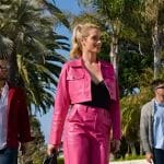 Alexandra’s pink leather jacket and pants on Selling the OC