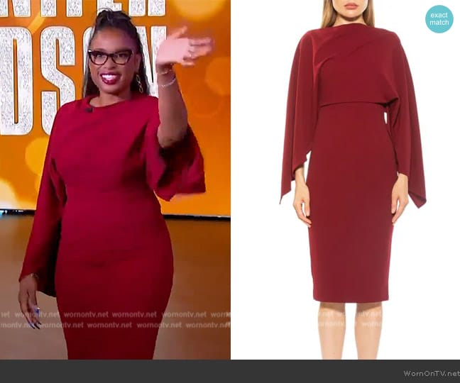 Alexia Admor Vida Cape Sheath Dress worn by Jennifer Hudson on The Jennifer Hudson Show