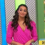 Alexis' pink sequin romper on The Price is Right