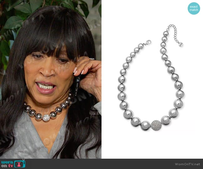 Alfani Silver-Tone Crystal Accent Bubble Statement Necklace worn by Paulina Price (Jackée Harry) on Days of our Lives