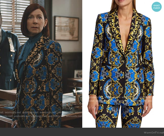 Alice + Olivia Breann Printed Fitted Blazer worn by Elsbeth Tascioni (Carrie Preston) on Elsbeth