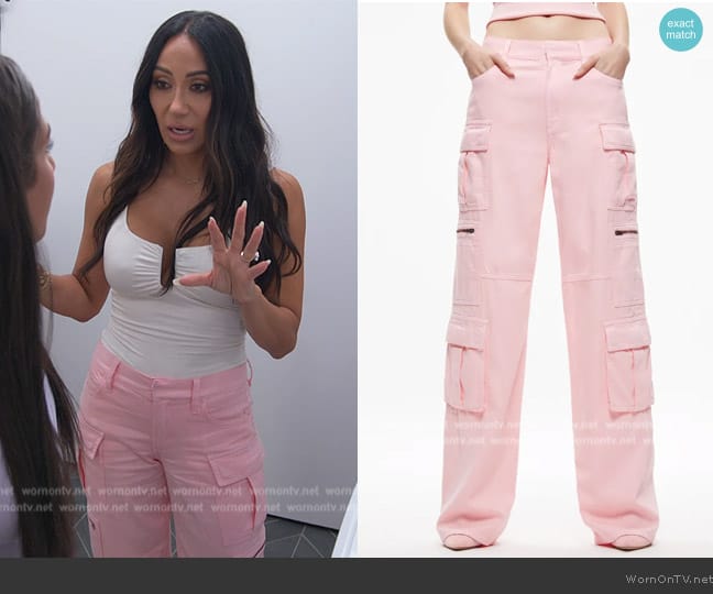 Alice + Olivia Cay Baggy Cargo Jeans worn by Melissa Gorga on The Real Housewives of New Jersey