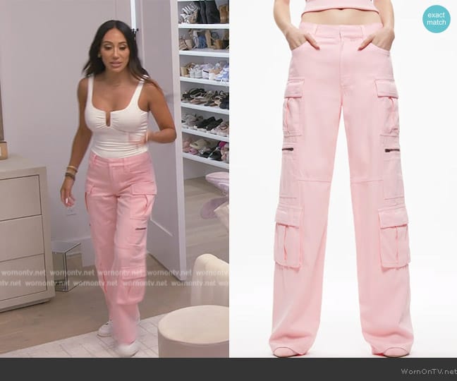 Alice + Olivia Cay Baggy Cargo Jeans worn by Melissa Gorga on The Real Housewives of New Jersey