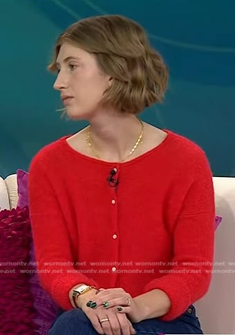 Alina Grabowski's red cardigan on Today