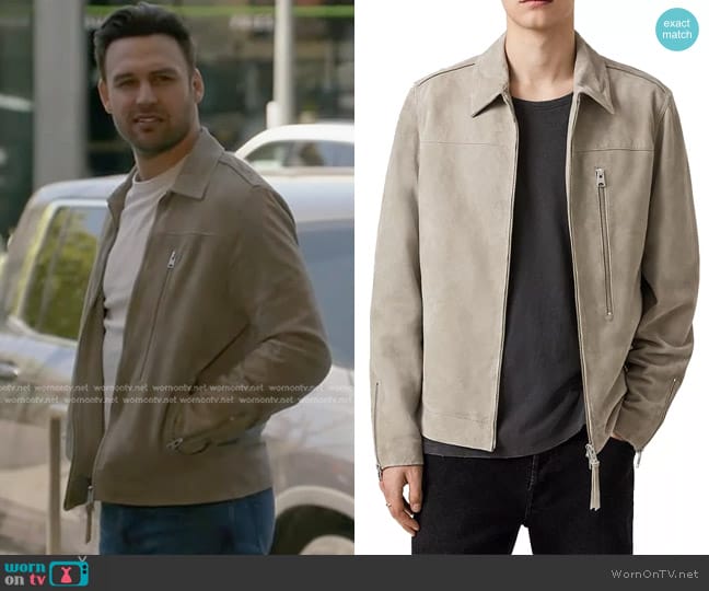 All Saints Eadric Suede Regular Fit Jacket worn by Eddie Diaz (Ryan Guzman) on 9-1-1