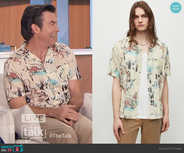 All Saints Tagise Tiger Print Short Sleeve Shirt worn by Jerry O'Connell on The Talk