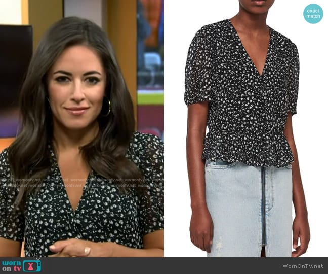 All Saints Ilia Pippa Peplum Top worn by Kaylee Hartung on Today