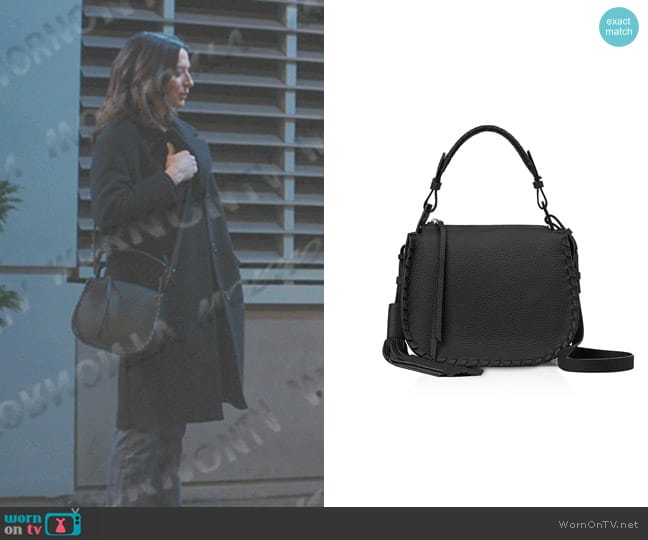 All Saints Mori Top Handle Crossbody worn by Amelia Shepherd (Caterina Scorsone) on Greys Anatomy