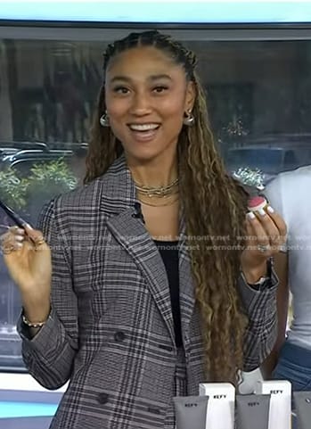 Ally's grey plaid blazer and shorts on Today