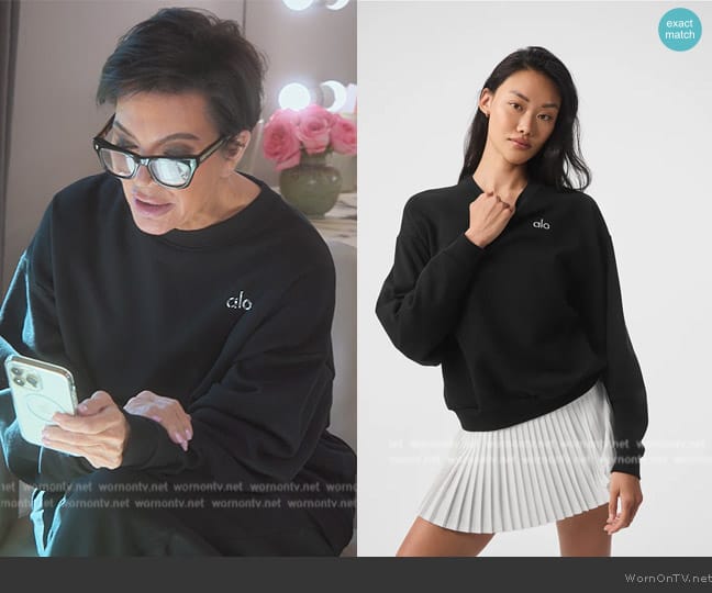 Alo Accolade Crew Neck Pullover worn by Kris Jenner (Kris Jenner) on The Kardashians