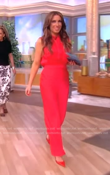 Alyssa's pink sleeveless dress on The View