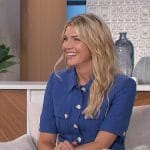 Amanda’s blue short sleeve jacket and shorts set on The Talk