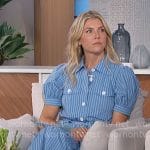 Amanda’s blue striped shirtdress on The Talk