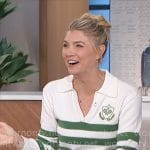 Amanda’s green striped polo sweater on The Talk