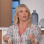 Amanda’s printed v-neck dress with wavy trim on The Talk