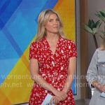 Amanda's red printed mini dress on The Talk