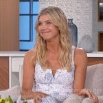 Amanda's white and blue printed dress on The Talk