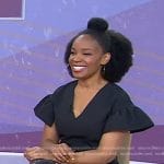 Amber Ruffin's black floral jumpsuit on Today